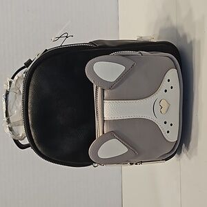 Betsey Johnson gray and black Pug Mini Backpack